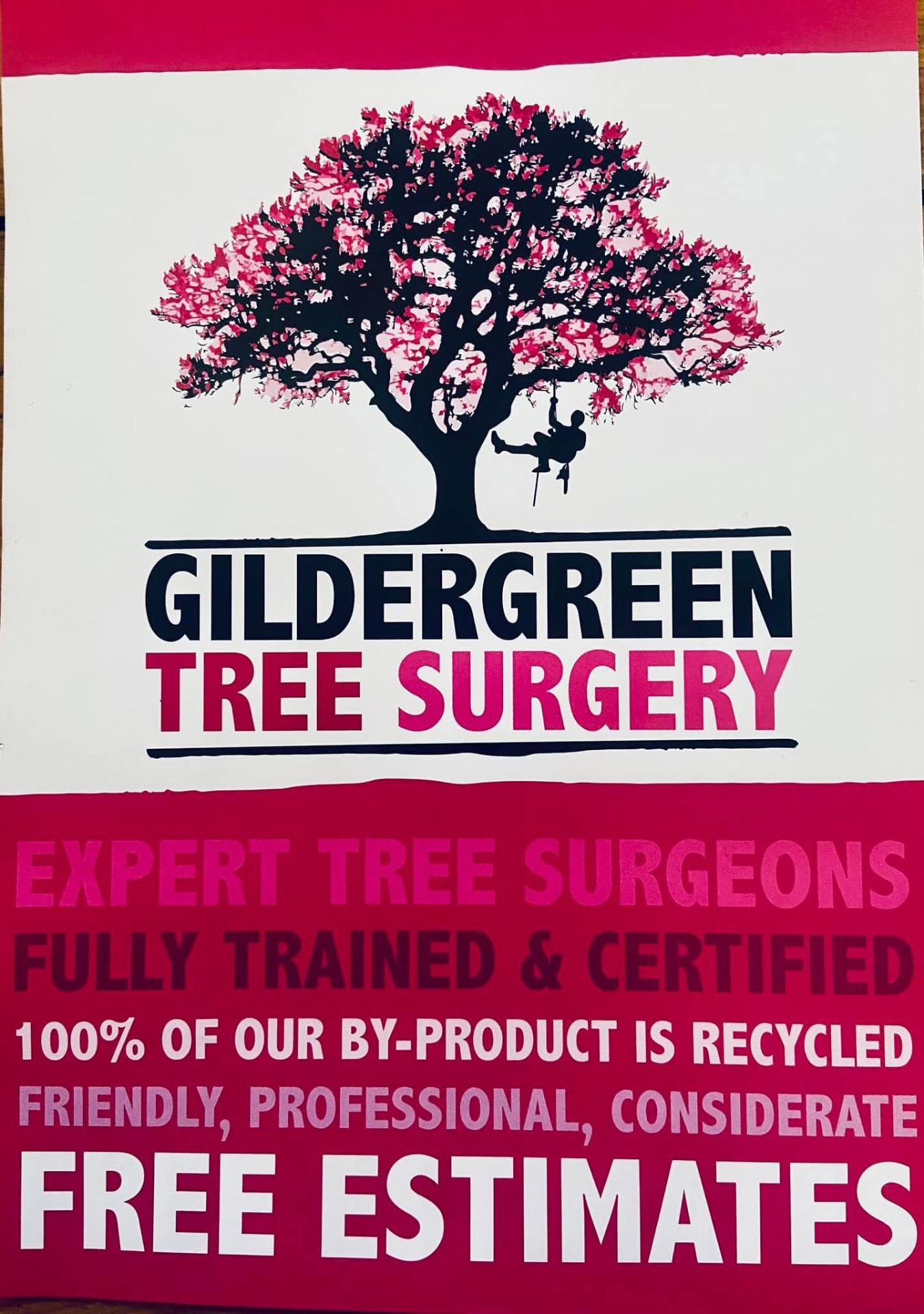 Gildergreen Tree Surgery — expert tree surgeons, NPTC qualified, all by-product recycled, friendly, professional, considerate, free estimates